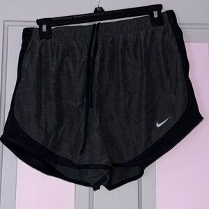 black and gray nike athletic shorts